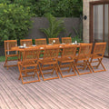 vidaXL 11-cz. zestaw mebli ogrodowych 280x90x75cm lite drewno akacjowe