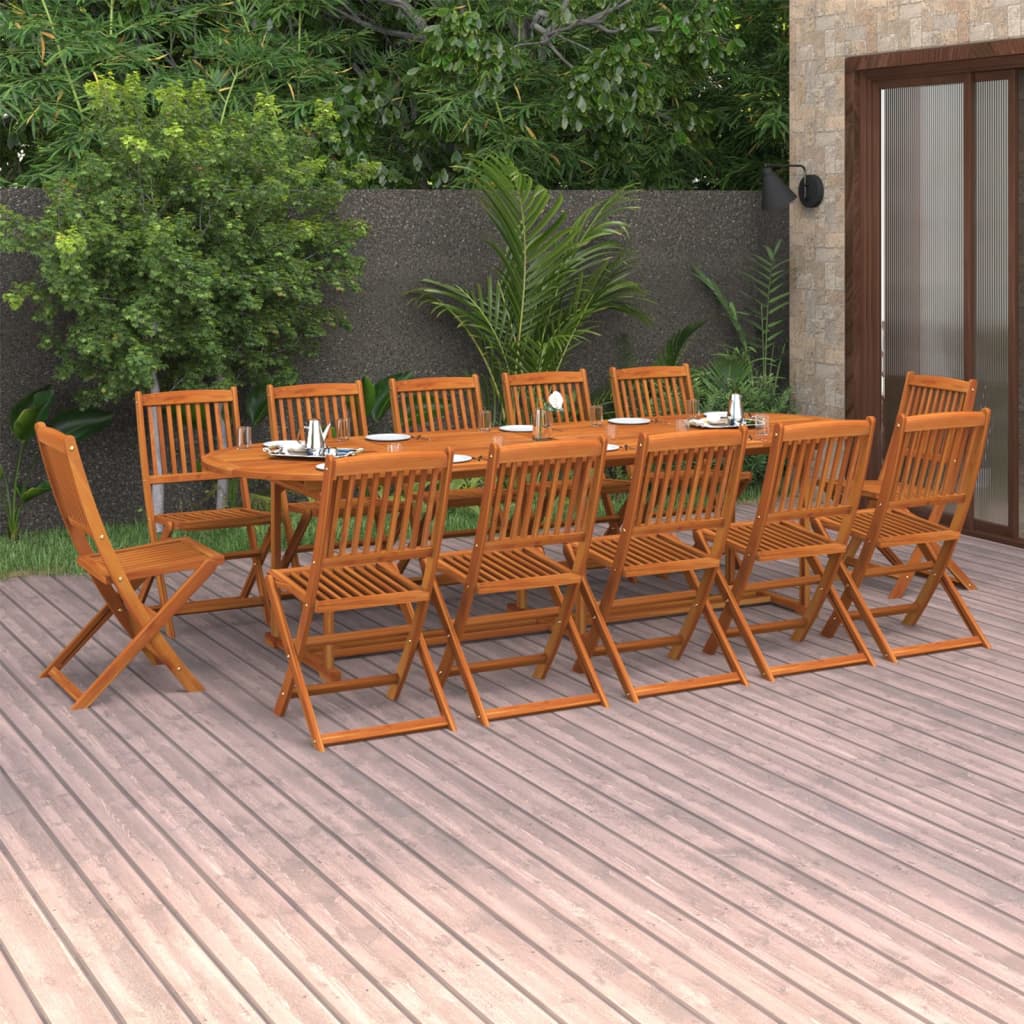 vidaXL 13-cz. zestaw mebli ogrodowych 280x90x75cm lite drewno akacjowe
