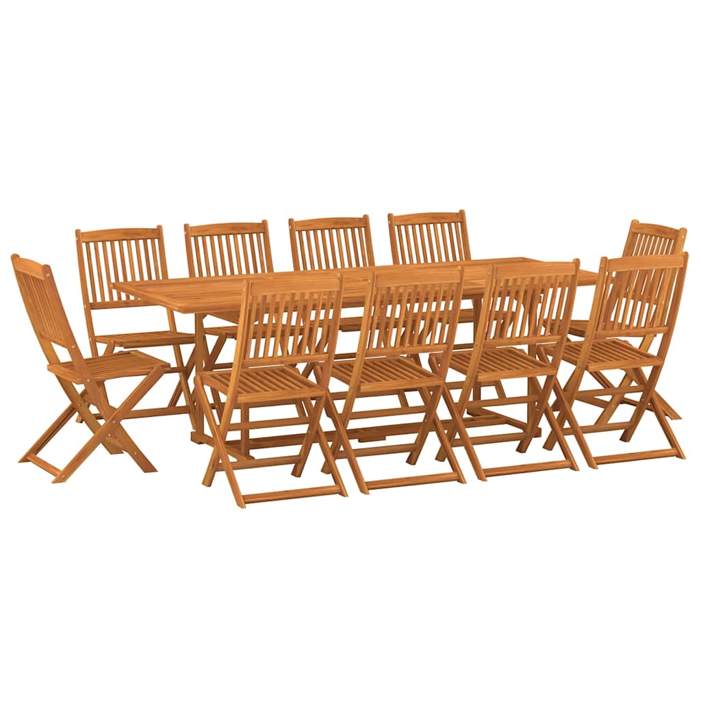 vidaXL 11-cz. zestaw mebli ogrodowych 220x90x75cm lite drewno akacjowe