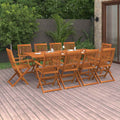 vidaXL 11-cz. zestaw mebli ogrodowych 220x90x75cm lite drewno akacjowe