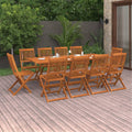vidaXL 11-cz. zestaw mebli ogrodowych 220x90x75cm lite drewno akacjowe