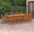 vidaXL 11-cz. zestaw mebli ogrodowych 280x90x75cm lite drewno akacjowe