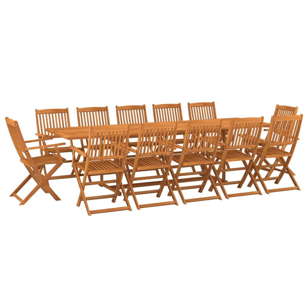 vidaXL 13-cz. zestaw mebli ogrodowych 280x90x75cm lite drewno akacjowe