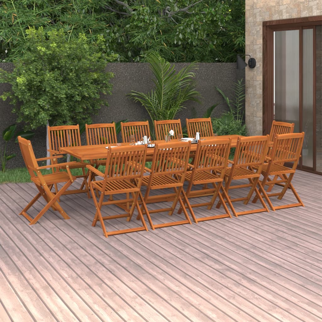 vidaXL 13-cz. zestaw mebli ogrodowych 280x90x75cm lite drewno akacjowe