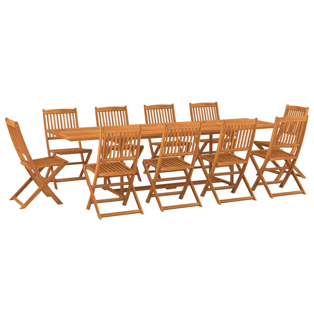 vidaXL 11-cz. zestaw mebli ogrodowych 280x90x75cm lite drewno akacjowe