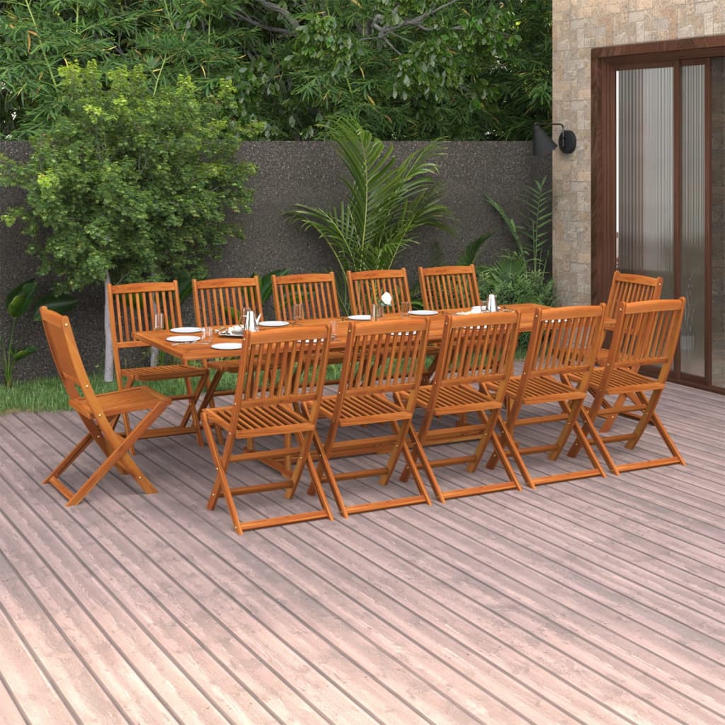 vidaXL 13-cz. zestaw mebli ogrodowych 280x90x75cm lite drewno akacjowe