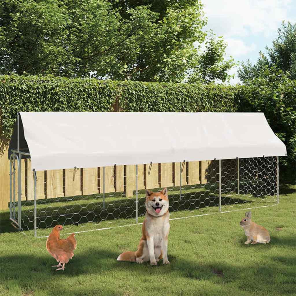 vidaXL Kojec dla psa z zadaszeniem, 400 x 100 x 150 cm