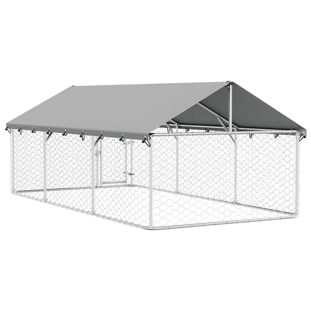 vidaXL Kojec dla psa z zadaszeniem, 400 x 200 x 150 cm