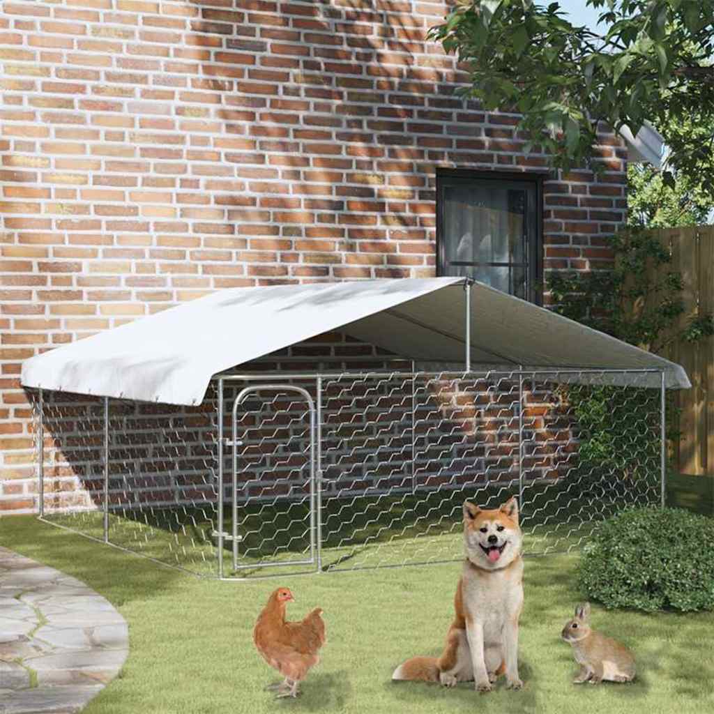 vidaXL Kojec dla psa z zadaszeniem, 300 x 300 x 150 cm
