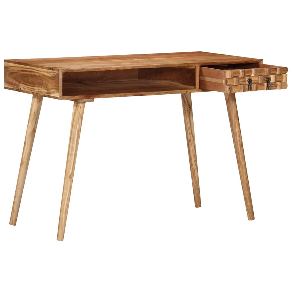 vidaXL Biurko, 110x50x76 cm, lite drewno akacjowe