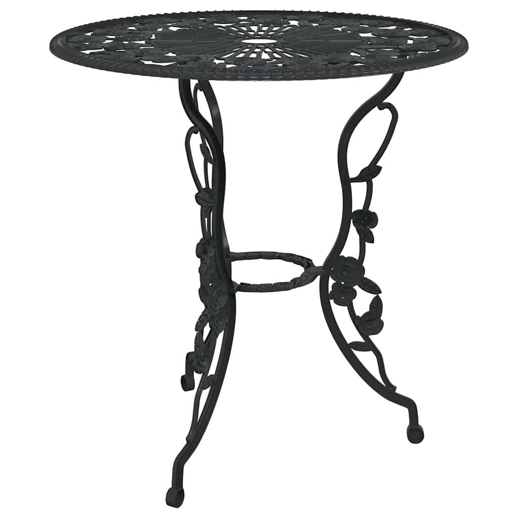 vidaXL 3-cz. zestaw mebli bistro ze stopu aluminium, czarny