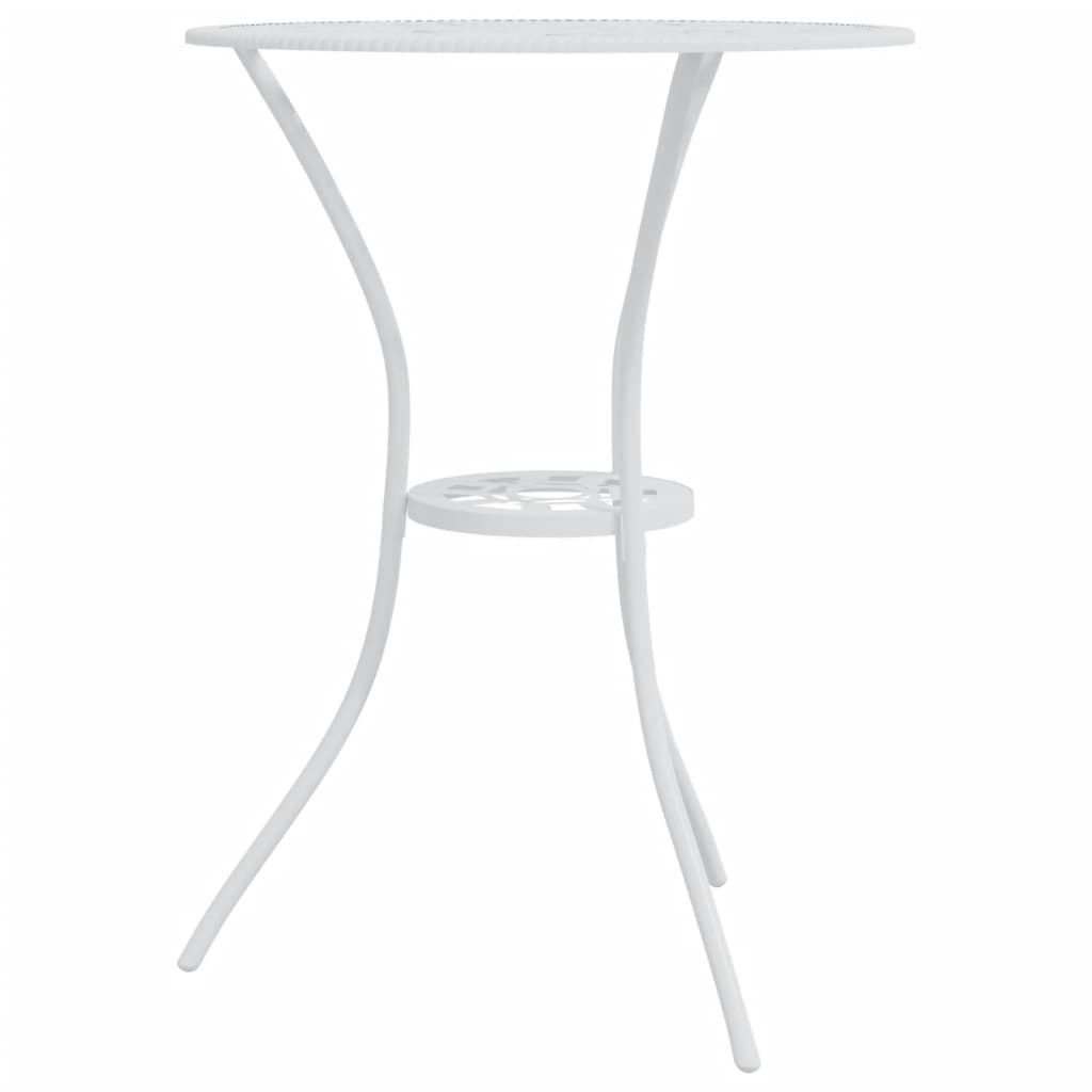 vidaXL 3-cz. zestaw mebli bistro ze stopu aluminium, biały