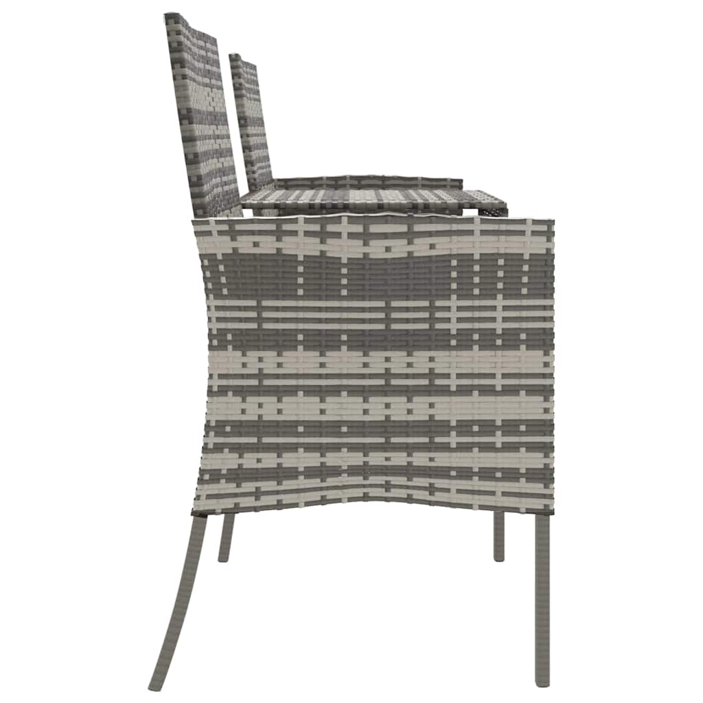 vidaXL 2-osobowa sofa ogrodowa ze stolikiem, polirattan, antracytowa