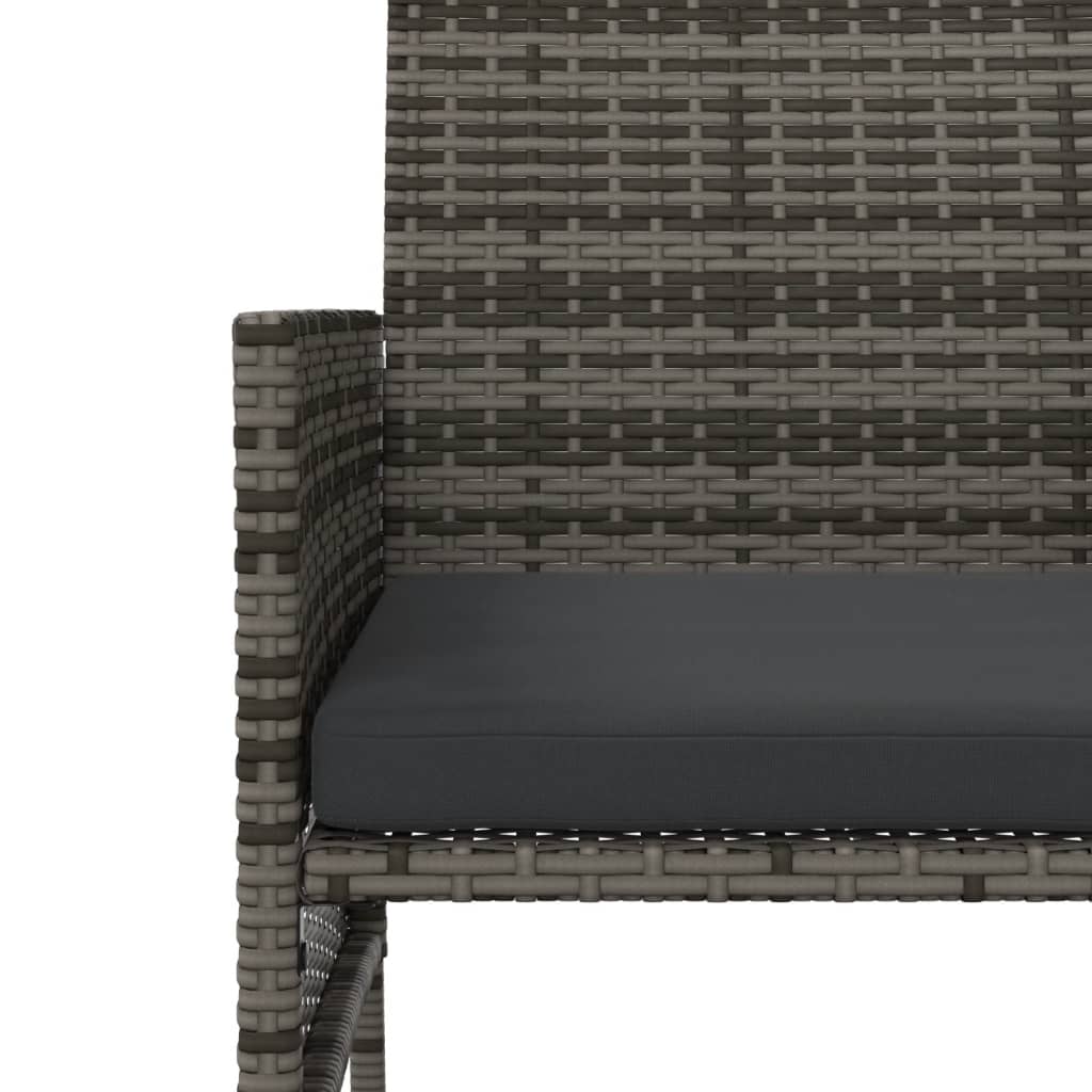 vidaXL 2-os. sofa ogrodowa ze stolikiem i stołkami, szara, polirattan