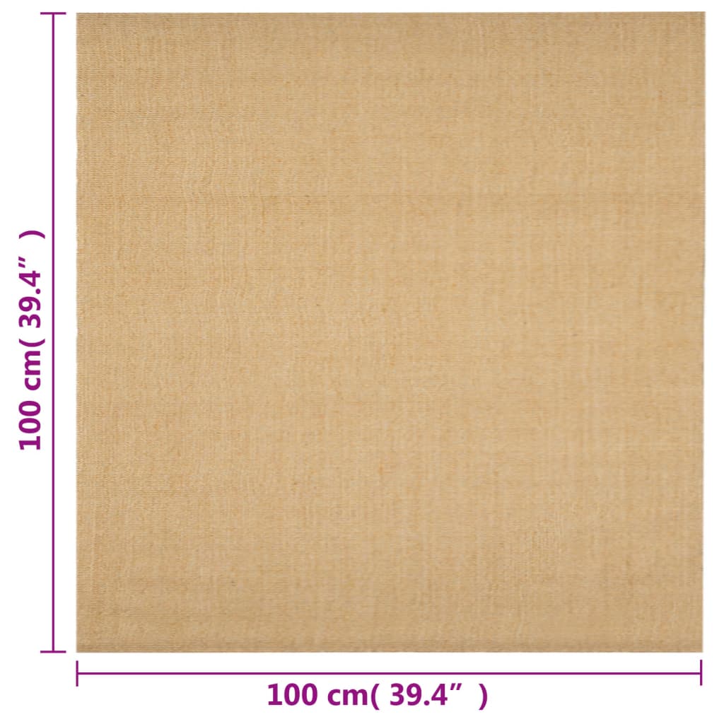 vidaXL Dywanik, naturalny sizal, 100x100 cm