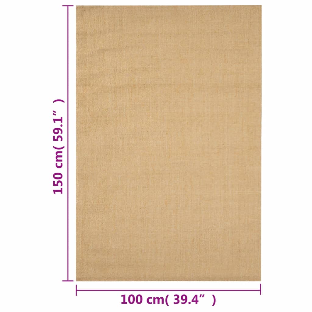 vidaXL Dywanik, naturalny sizal, 100x150 cm