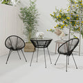 vidaXL 3-częściowy zestaw mebli ogrodowych, czarny