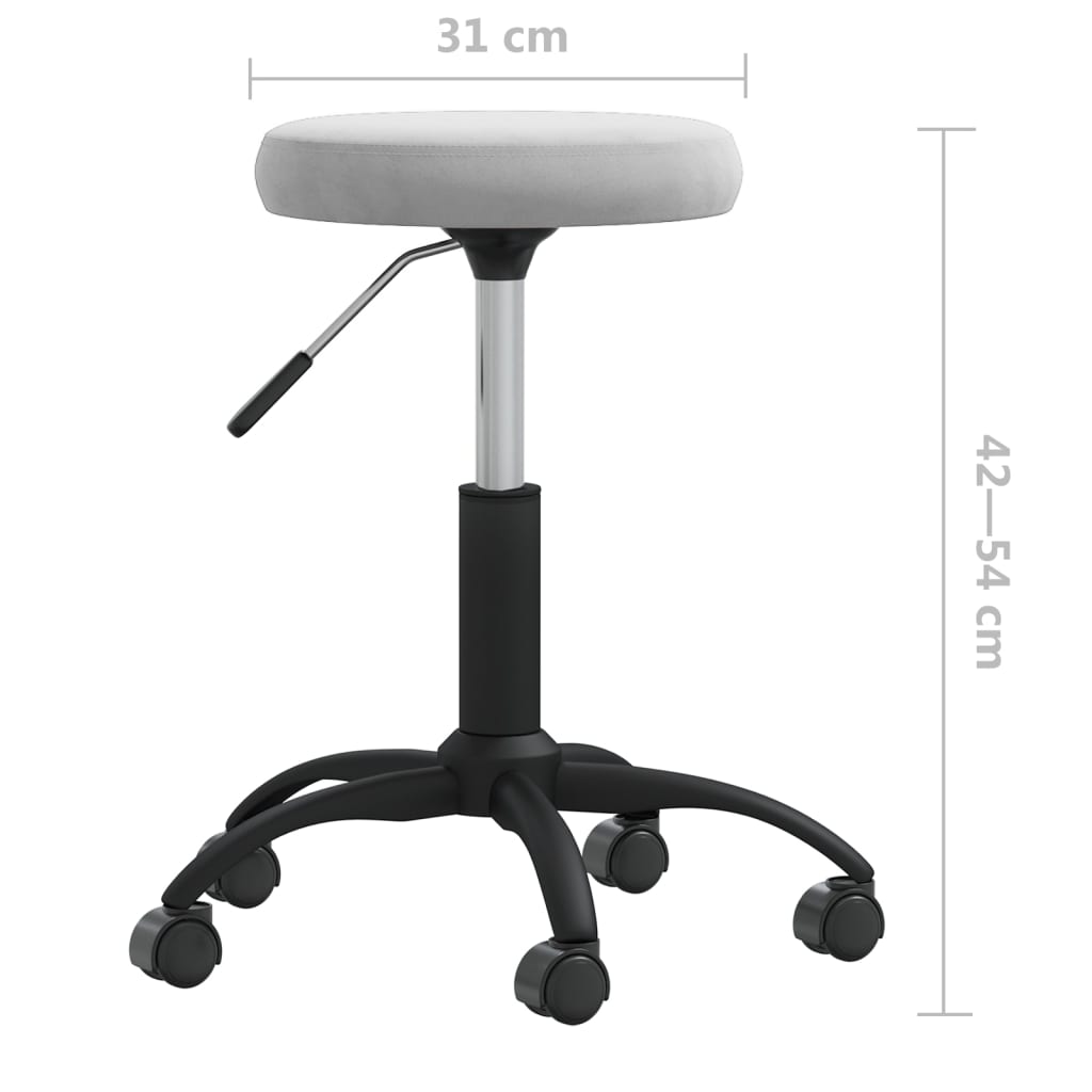 vidaXL Krzesło stołowe, jasnoszare, obite aksamitem