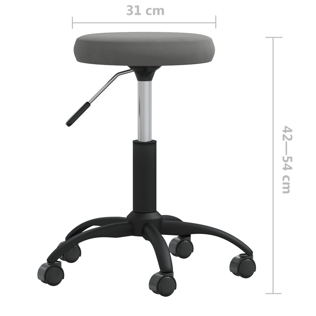 vidaXL Krzesło stołowe, ciemnoszare, obite aksamitem