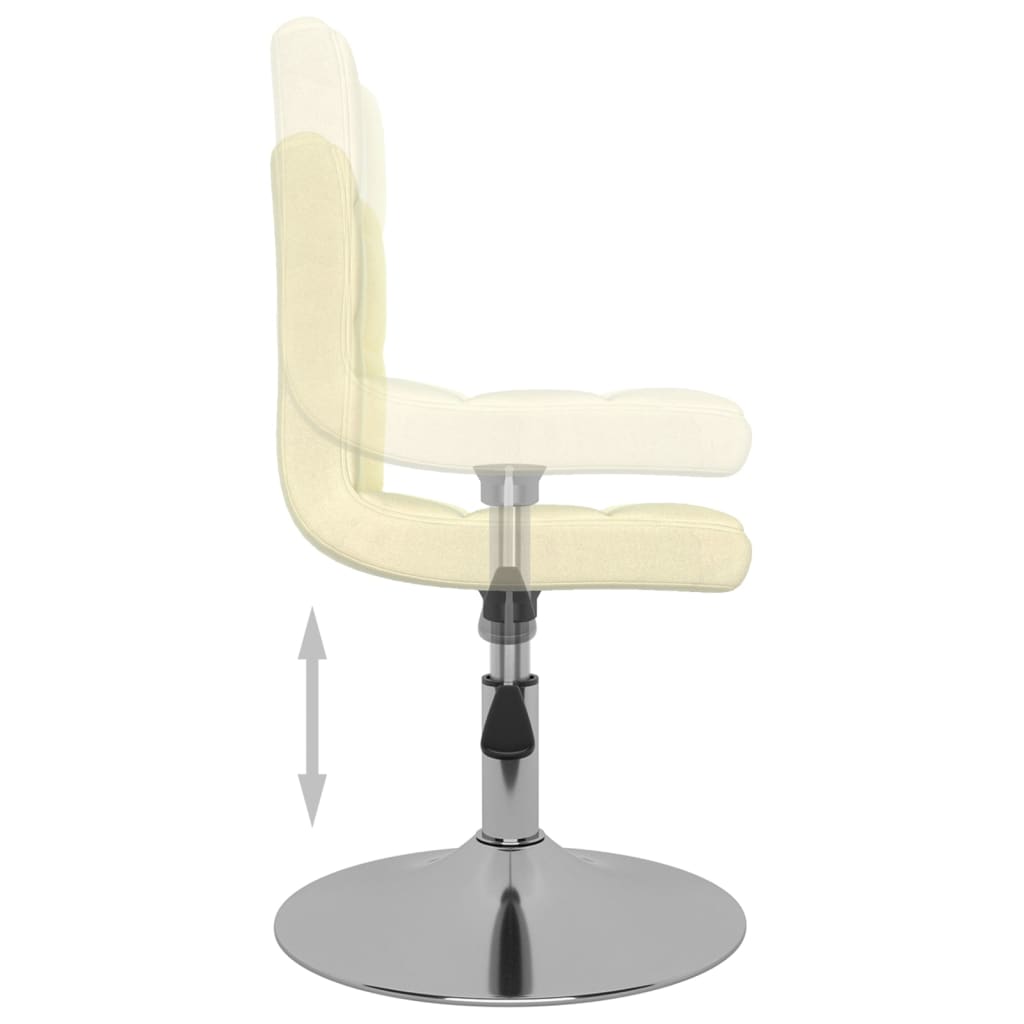 vidaXL Obrotowe krzesła stołowe, 6 szt., kremowe, obite tkaniną