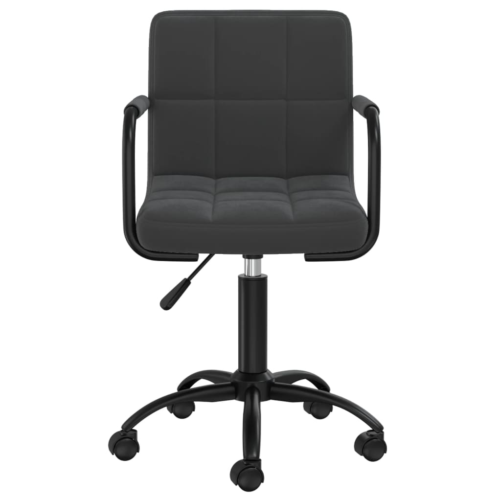 vidaXL Obrotowe krzesło stołowe, czarne, tapicerowane aksamitem
