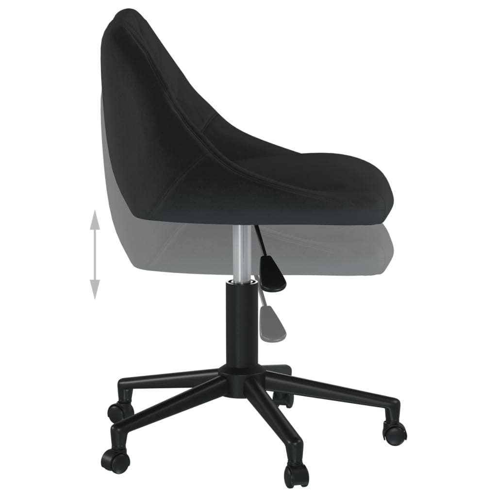vidaXL Obrotowe krzesło stołowe, czarne, tapicerowane aksamitem
