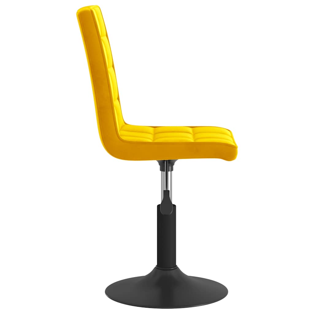 vidaXL Obrotowe krzesła stołowe, 6 szt., musztardowe, obite aksamitem