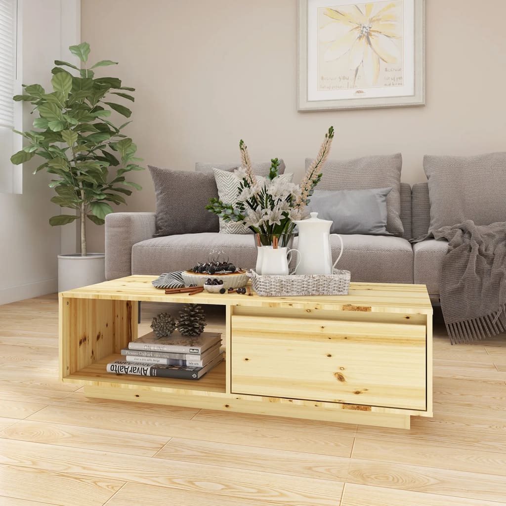 vidaXL Stolik kawowy, 110x50x33,5 cm, drewno jodłowe
