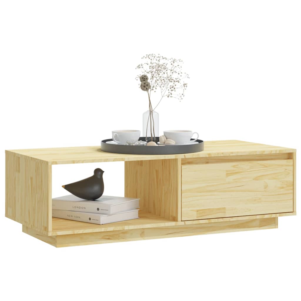 vidaXL Stolik kawowy, 110x50x33,5 cm, lite drewno sosnowe