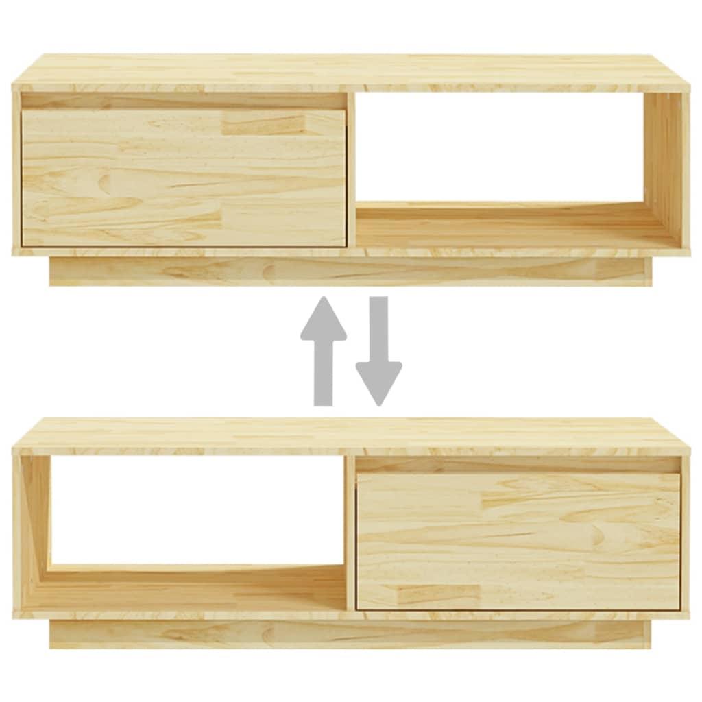 vidaXL Stolik kawowy, 110x50x33,5 cm, lite drewno sosnowe