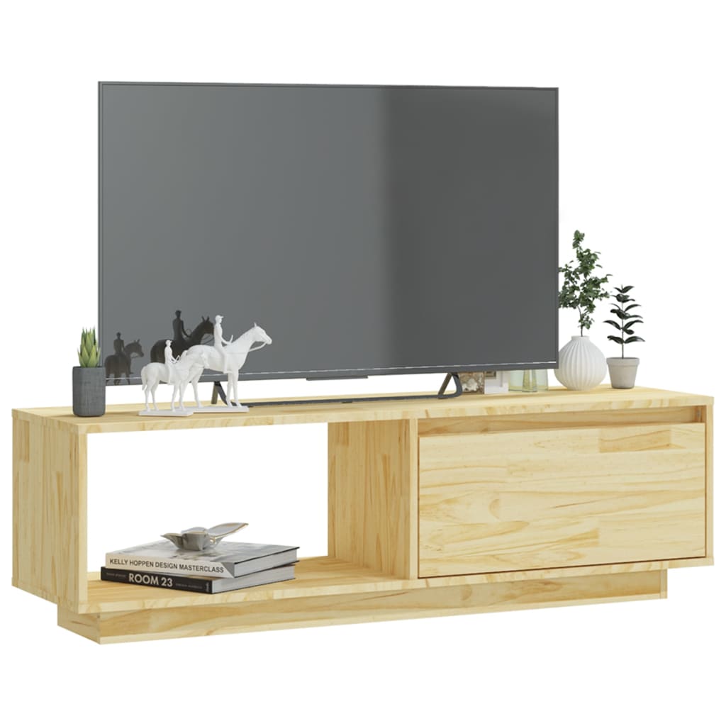 vidaXL Szafka pod telewizor, 110x30x33,5 cm, lite drewno sosnowe