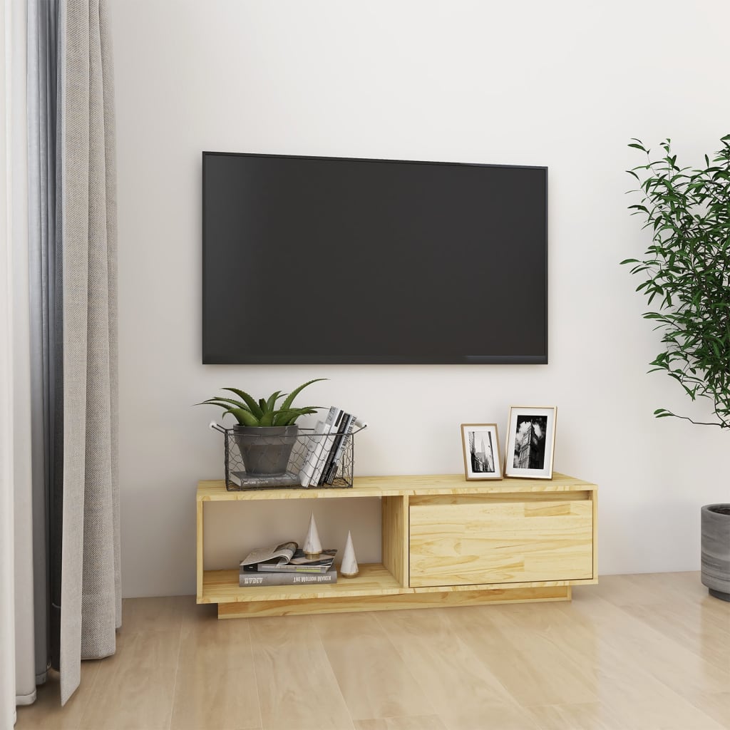 vidaXL Szafka pod telewizor, 110x30x33,5 cm, lite drewno sosnowe
