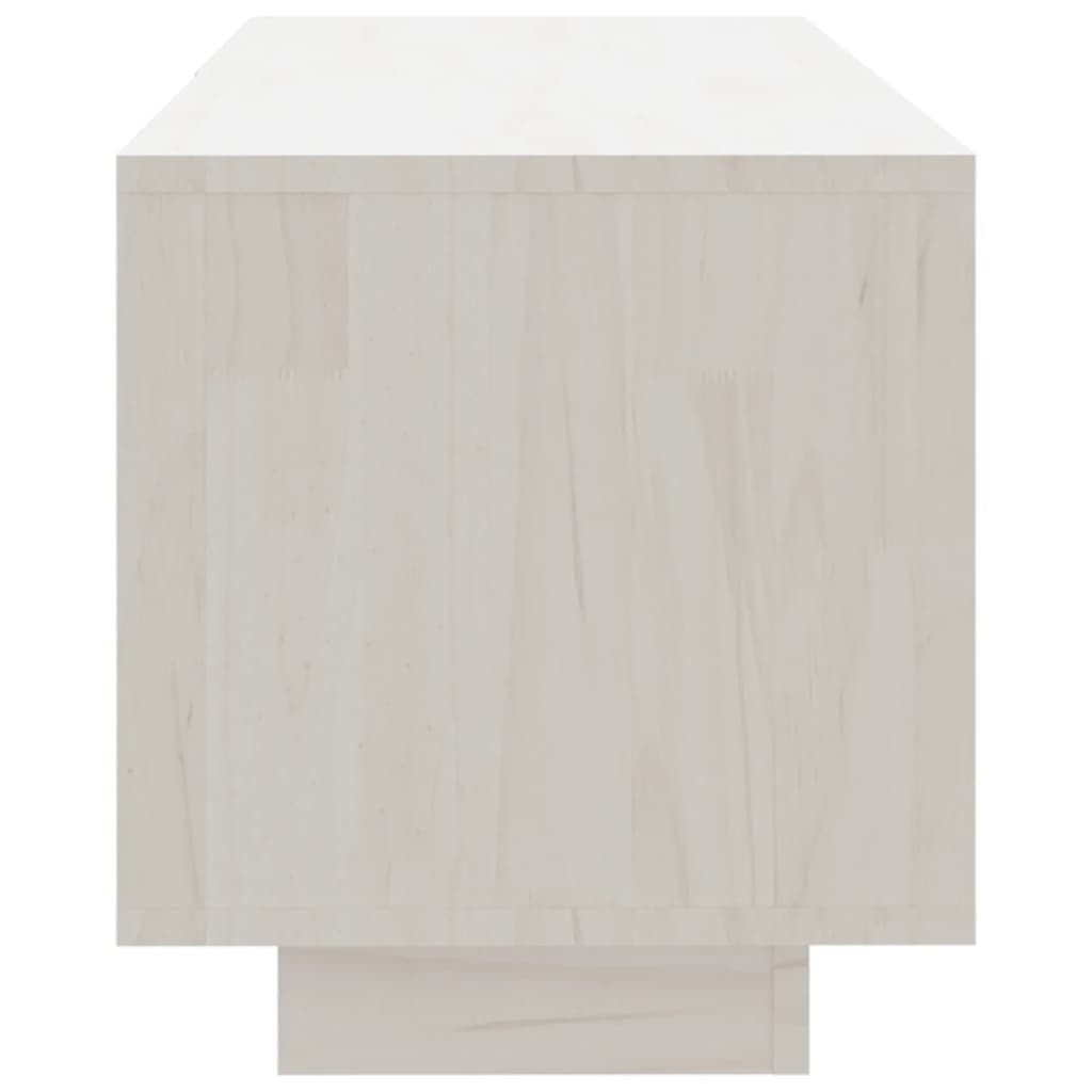 vidaXL Szafka pod telewizor, biała 110x30x33,5 cm, lite drewno sosnowe