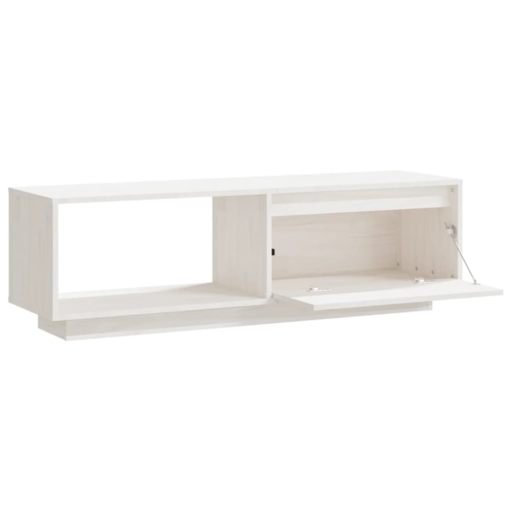 vidaXL Szafka pod telewizor, biała 110x30x33,5 cm, lite drewno sosnowe