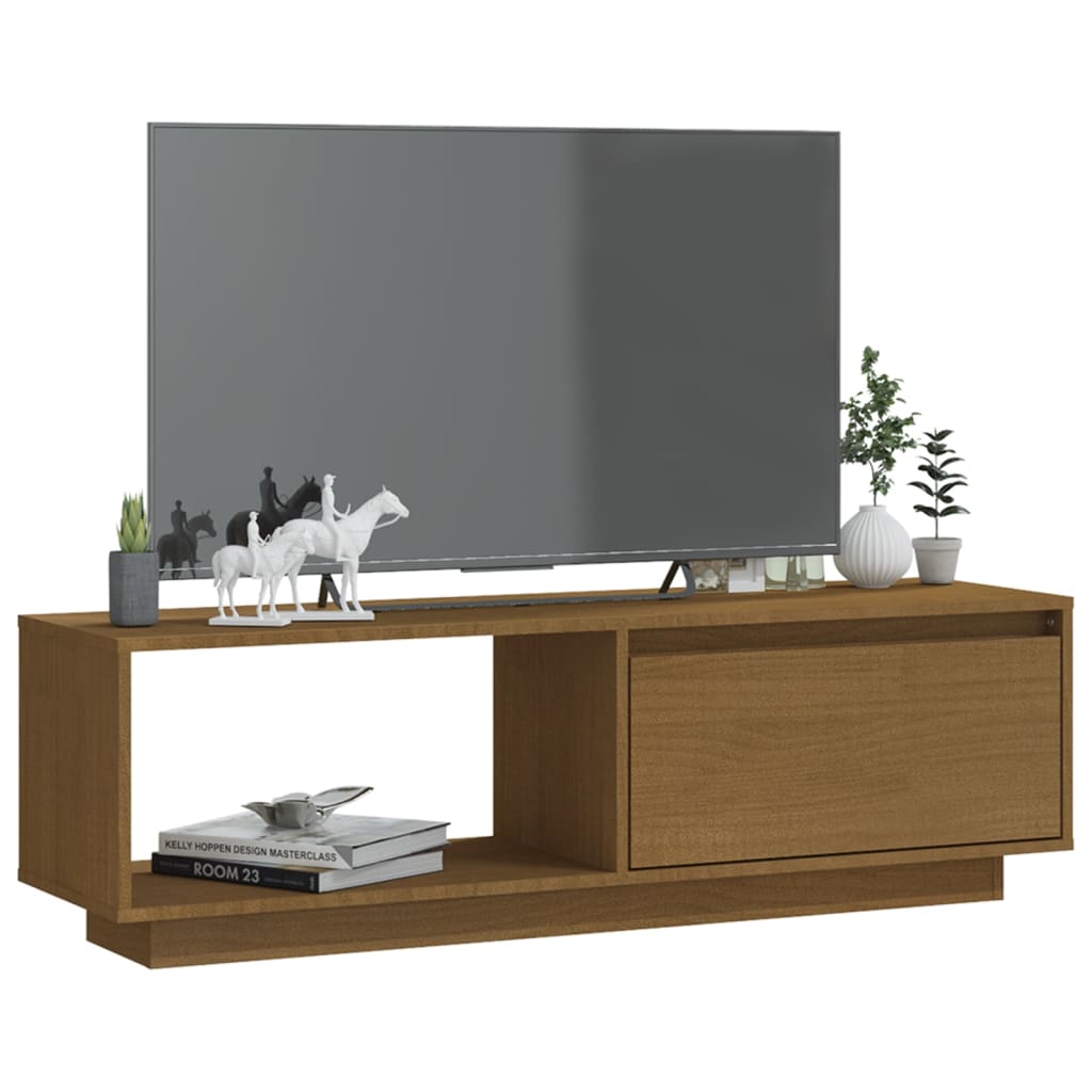 vidaXL Szafka pod TV, miodowy brąz, 110x30x33,5 cm, drewno sosnowe