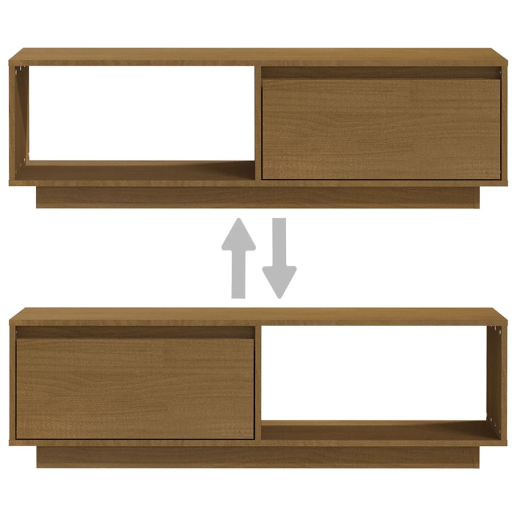 vidaXL Szafka pod TV, miodowy brąz, 110x30x33,5 cm, drewno sosnowe