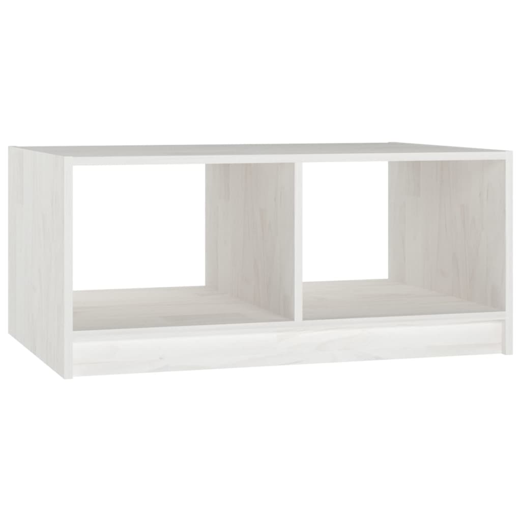vidaXL Stolik kawowy, biały, 75x50x33,5 cm, lite drewno sosnowe