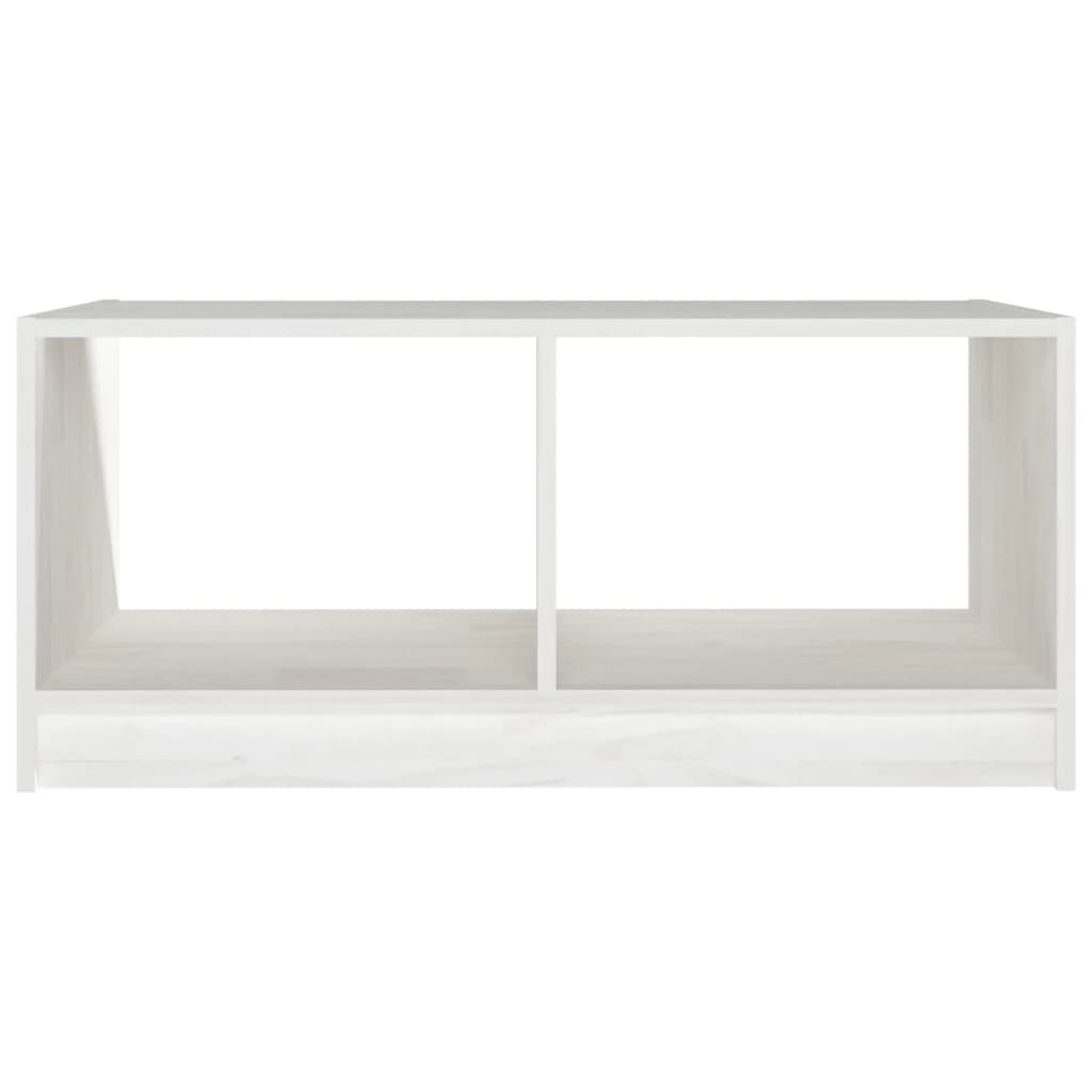 vidaXL Stolik kawowy, biały, 75x50x33,5 cm, lite drewno sosnowe