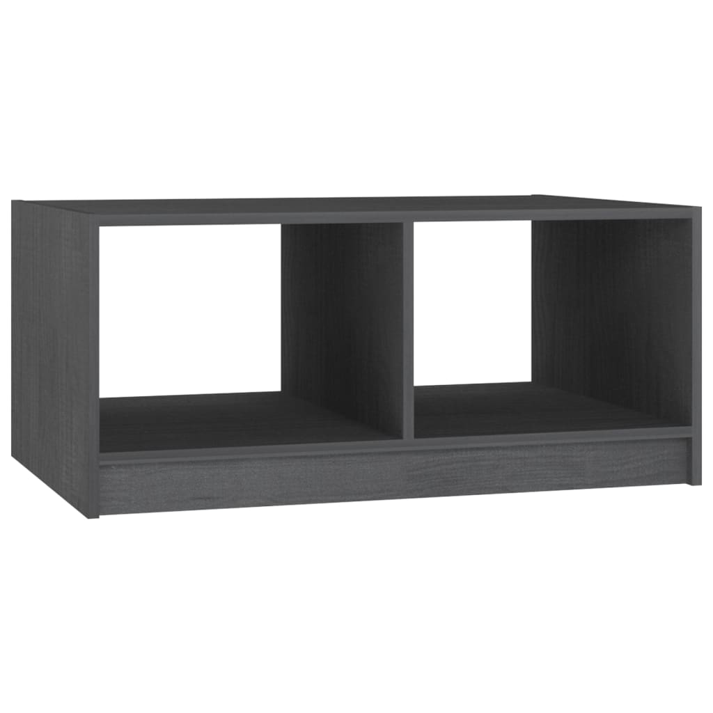 vidaXL Stolik kawowy, szary, 75x50x33,5 cm, lite drewno sosnowe