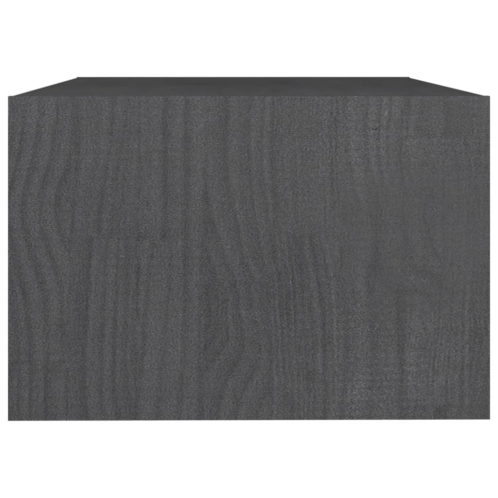 vidaXL Stolik kawowy, szary, 75x50x33,5 cm, lite drewno sosnowe