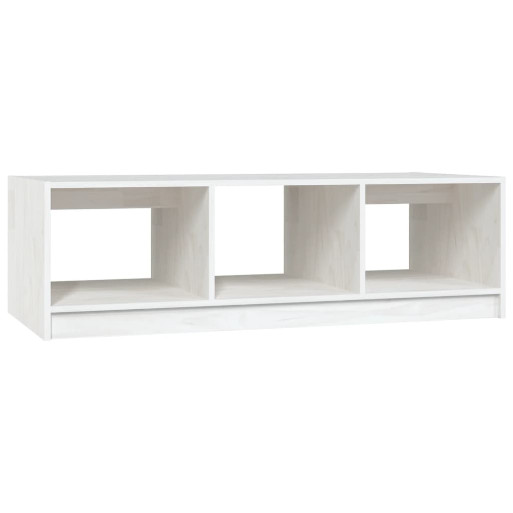 vidaXL Stolik kawowy, biały, 110x50x34 cm, lite drewno sosnowe