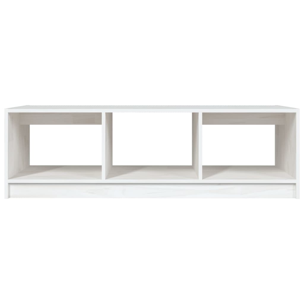 vidaXL Stolik kawowy, biały, 110x50x34 cm, lite drewno sosnowe