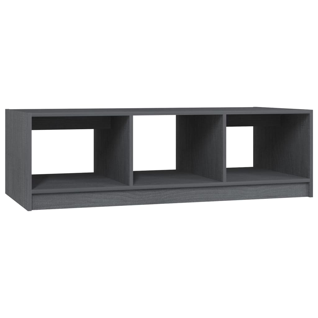 vidaXL Stolik kawowy, szary, 110x50x34 cm, lite drewno sosnowe