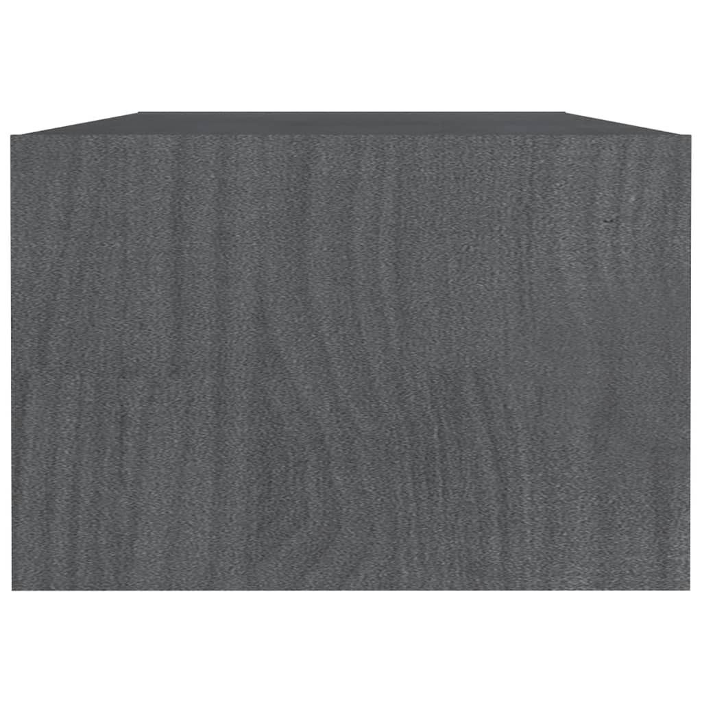 vidaXL Stolik kawowy, szary, 110x50x34 cm, lite drewno sosnowe