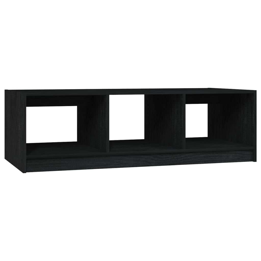 vidaXL Stolik kawowy, czarny, 110x50x34 cm, lite drewno sosnowe