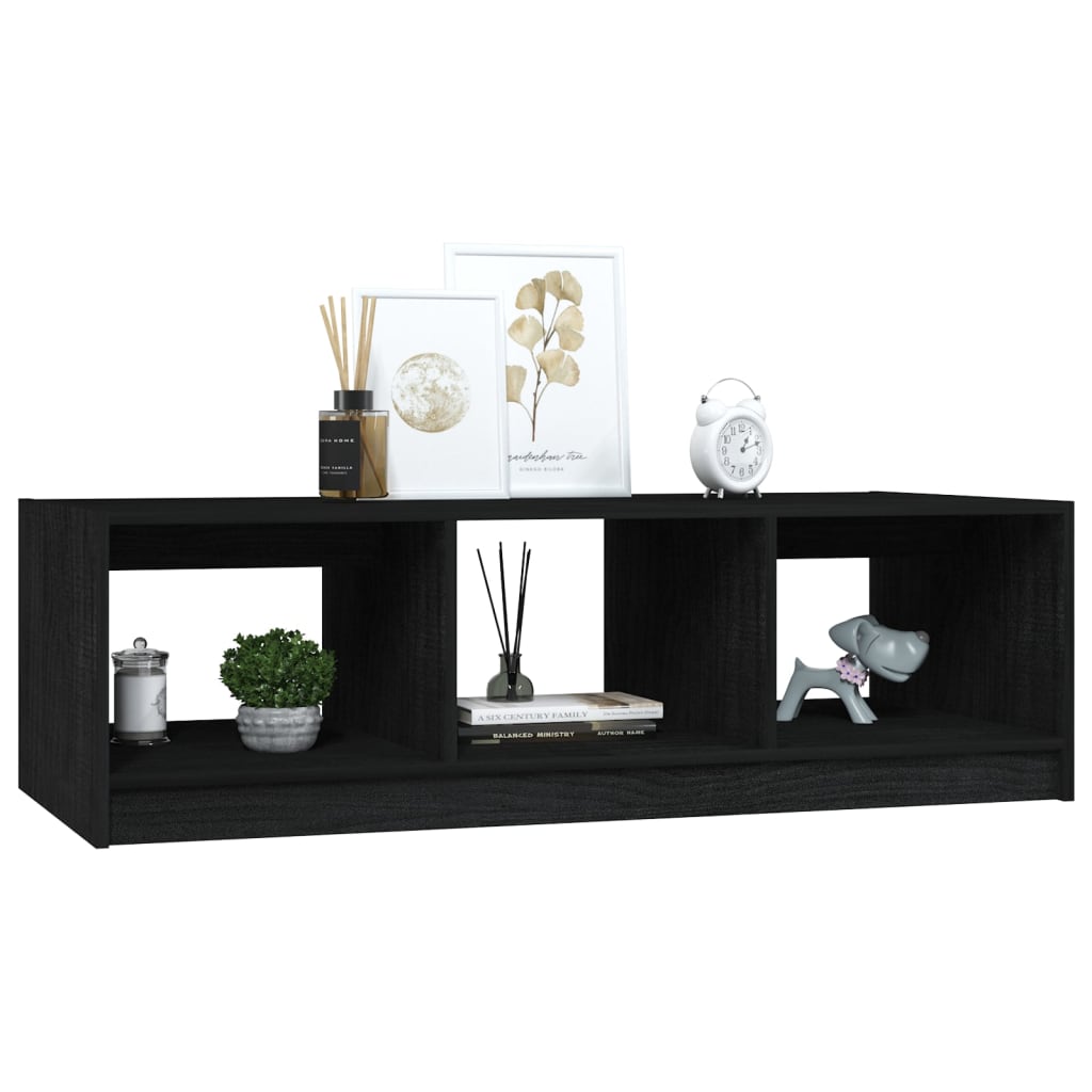 vidaXL Stolik kawowy, czarny, 110x50x34 cm, lite drewno sosnowe