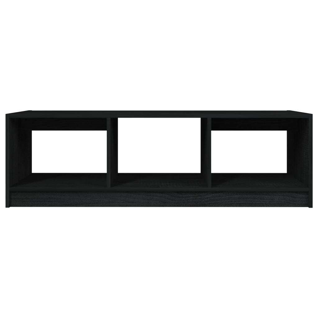 vidaXL Stolik kawowy, czarny, 110x50x34 cm, lite drewno sosnowe