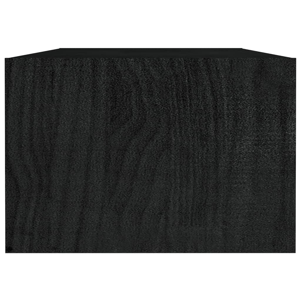vidaXL Stolik kawowy, czarny, 110x50x34 cm, lite drewno sosnowe