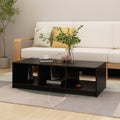 vidaXL Stolik kawowy, czarny, 110x50x34 cm, lite drewno sosnowe