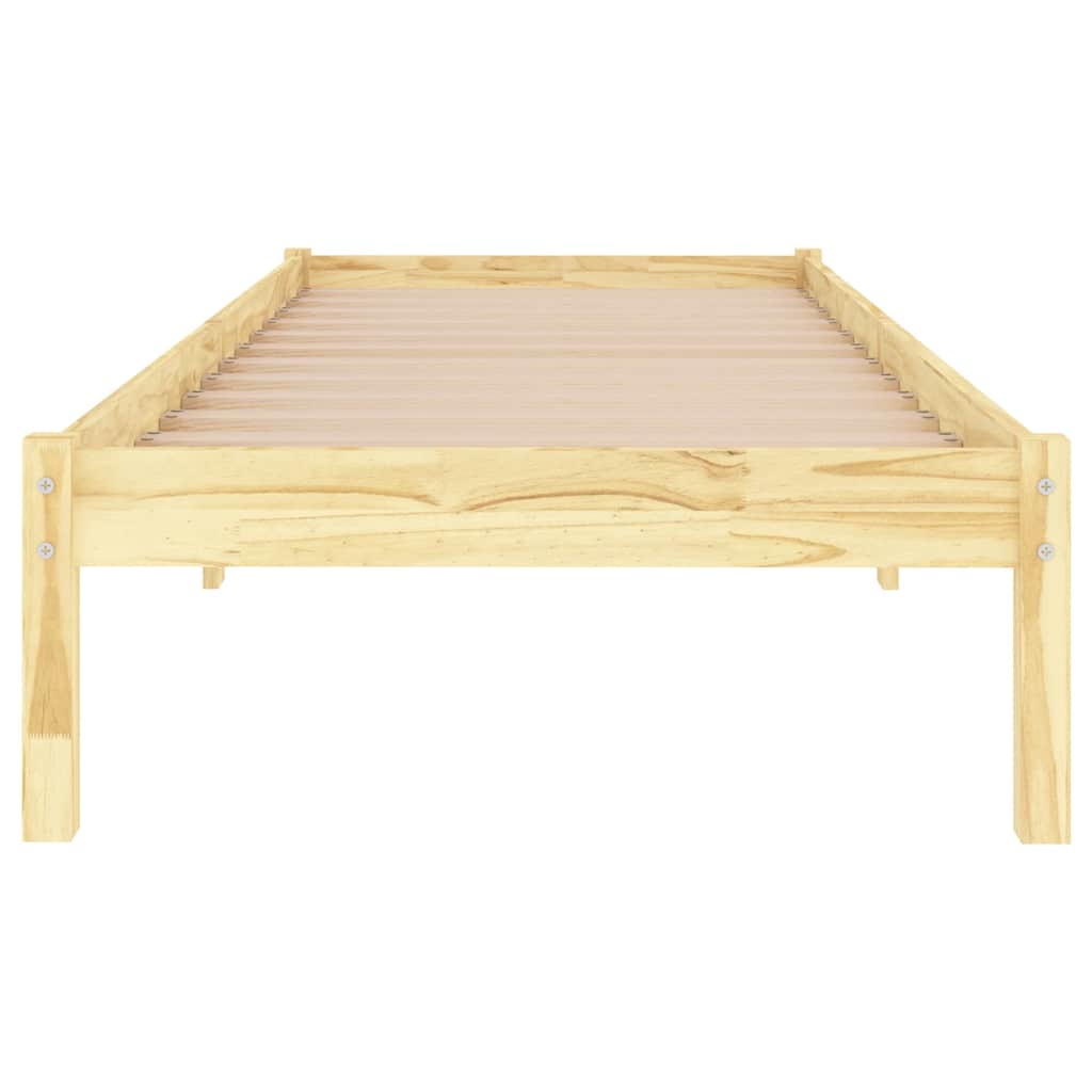 vidaXL Rama łóżka, lite drewno, 75x190 cm, pojedyncza